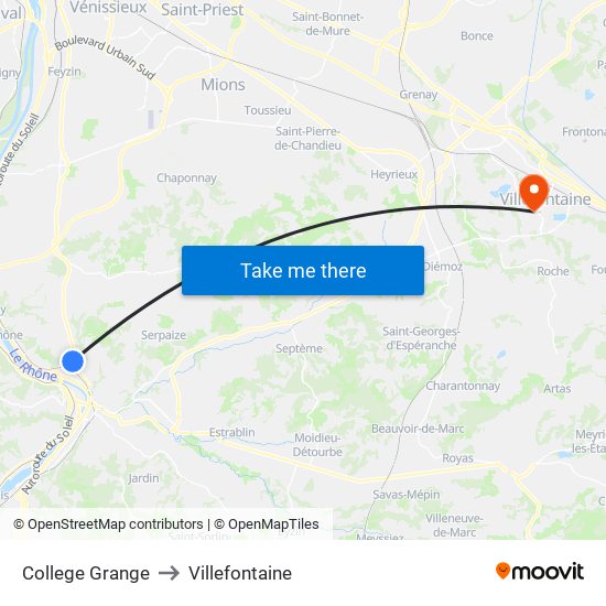 College Grange to Villefontaine map