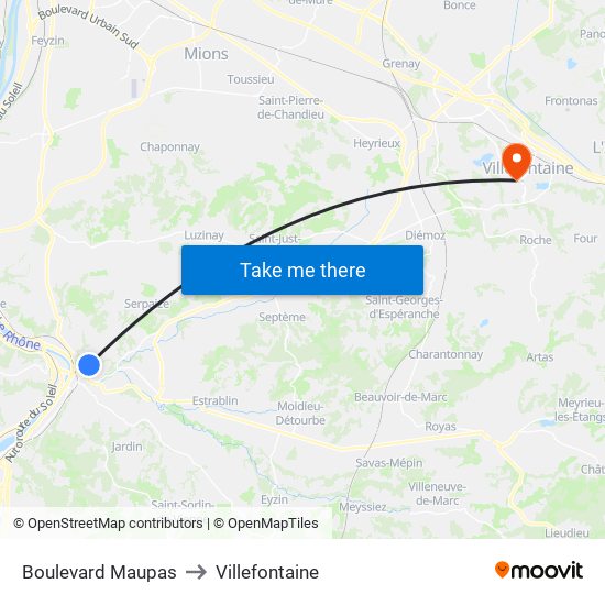 Boulevard Maupas to Villefontaine map