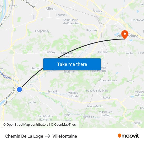 Chemin De La Loge to Villefontaine map