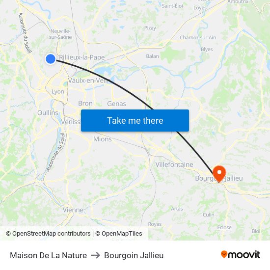 Maison De La Nature to Bourgoin Jallieu map