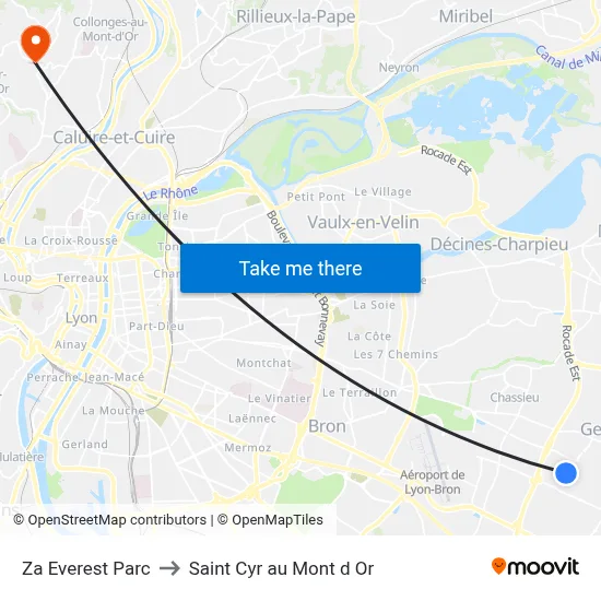 Za Everest Parc to Saint Cyr au Mont d Or map