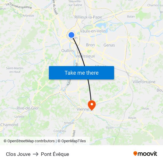 Clos Jouve to Pont Évêque map