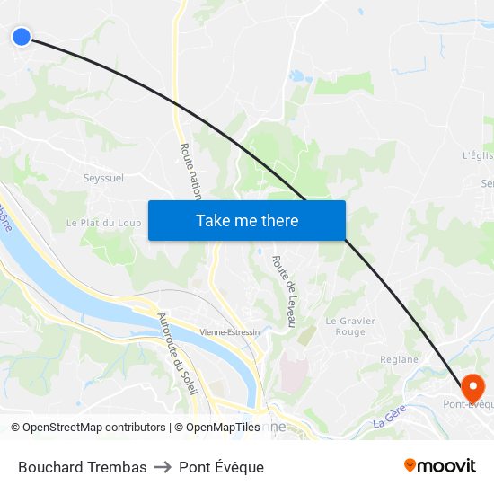 Bouchard Trembas to Pont Évêque map