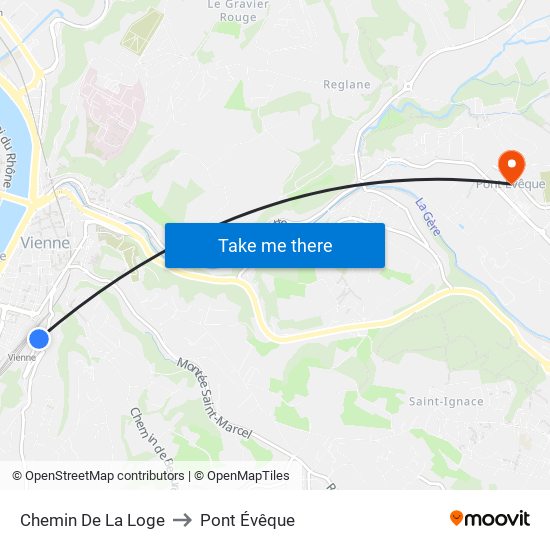 Chemin De La Loge to Pont Évêque map