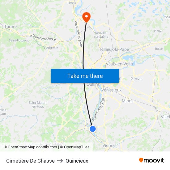 Cimetière De Chasse to Quincieux map