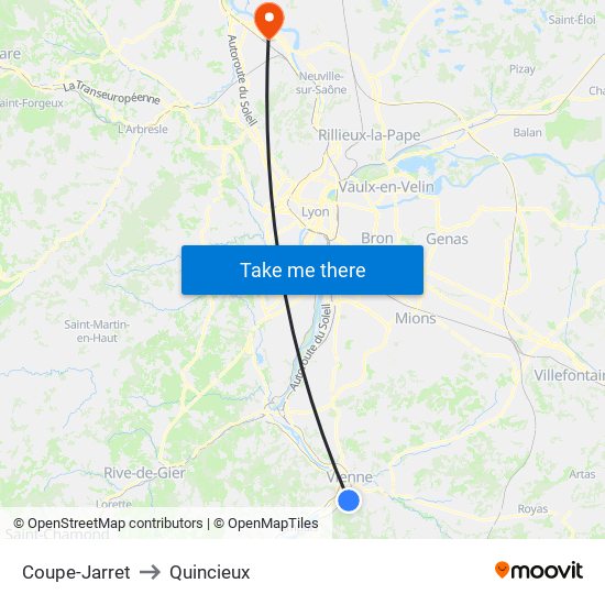 Coupe-Jarret to Quincieux map