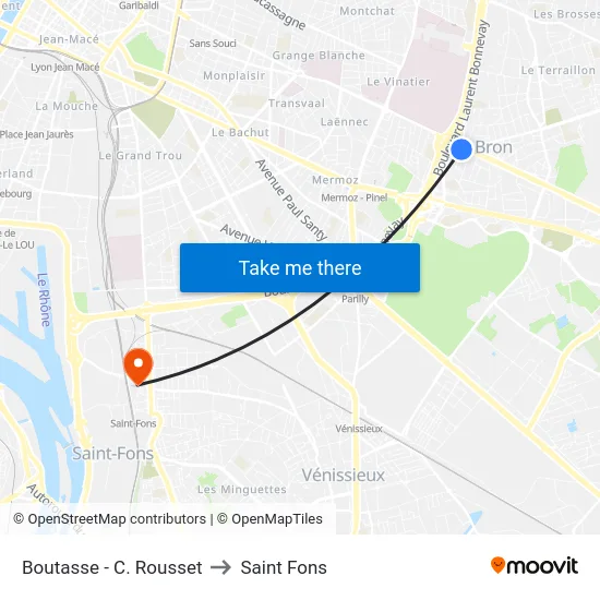 Boutasse - C. Rousset to Saint Fons map