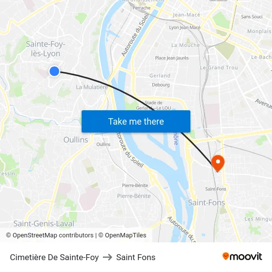 Cimetière De Sainte-Foy to Saint Fons map