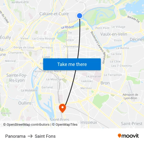 Panorama to Saint Fons map