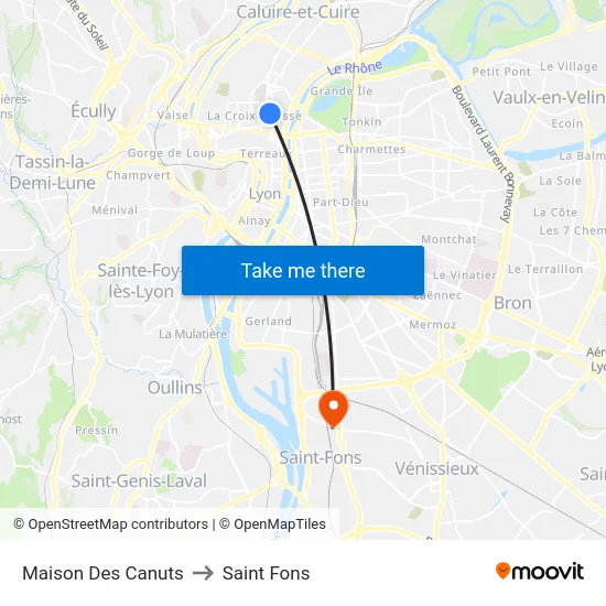 Maison Des Canuts to Saint Fons map