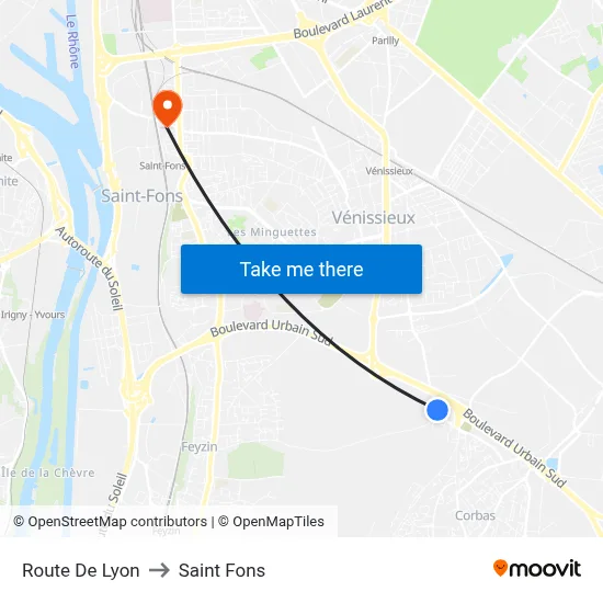 Route De Lyon to Saint Fons map