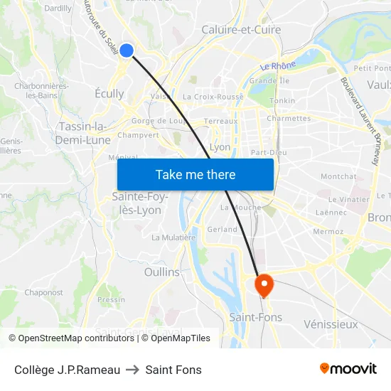 Collège J.P.Rameau to Saint Fons map
