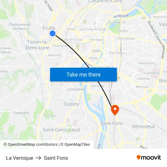 La Vernique to Saint Fons map