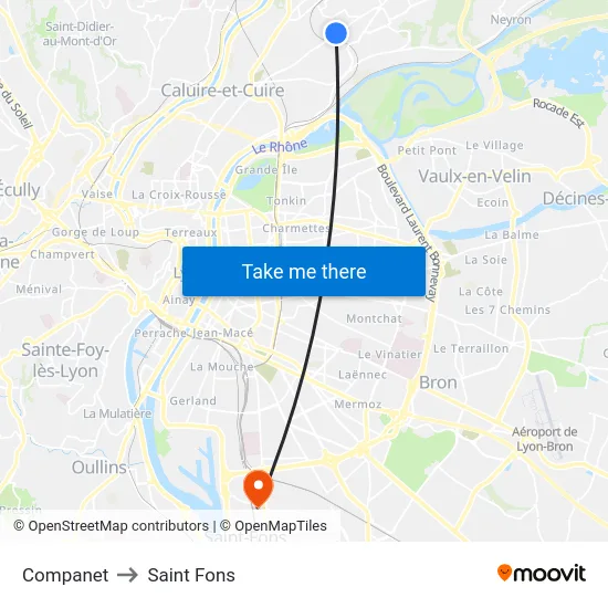 Companet to Saint Fons map