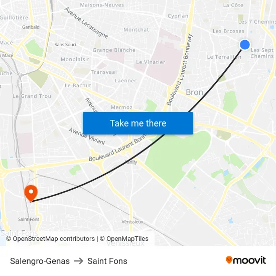 Salengro-Genas to Saint Fons map