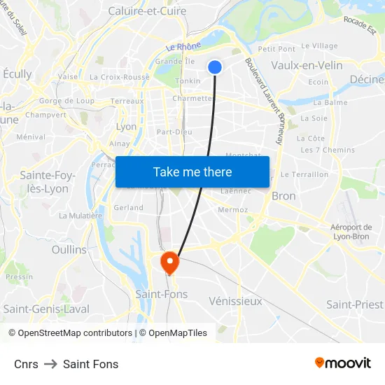 Cnrs to Saint Fons map