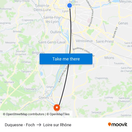 Duquesne - Foch to Loire sur Rhône map