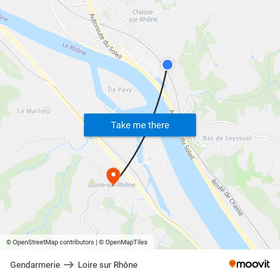 Gendarmerie to Loire sur Rhône map