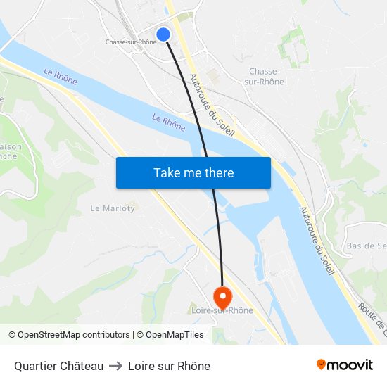 Quartier Château to Loire sur Rhône map