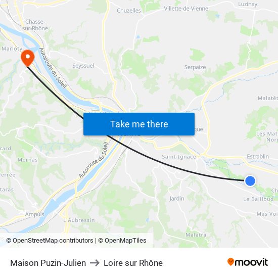 Maison Puzin-Julien to Loire sur Rhône map