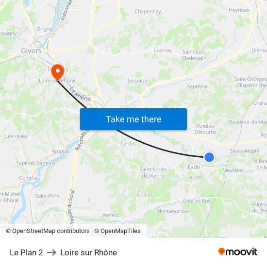 Le Plan 2 to Loire sur Rhône map