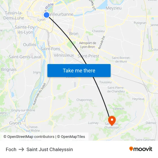 Foch to Saint Just Chaleyssin map