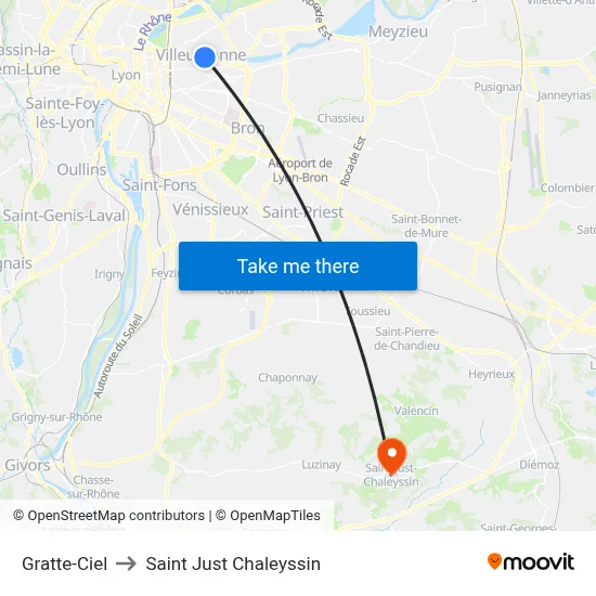 Gratte-Ciel to Saint Just Chaleyssin map