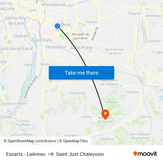 Essarts - Laënnec to Saint Just Chaleyssin map