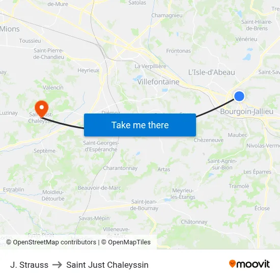 J. Strauss to Saint Just Chaleyssin map