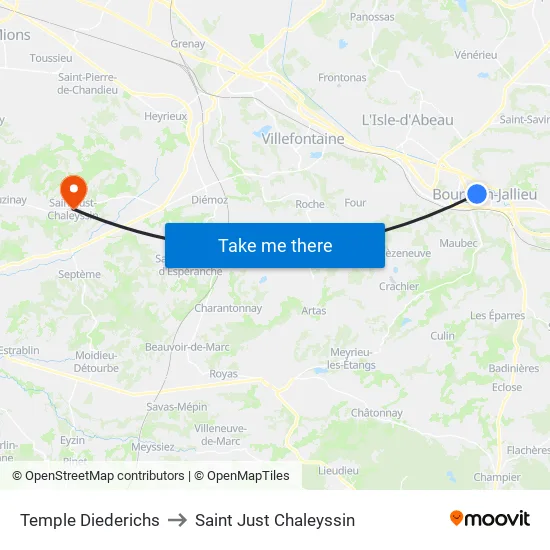 Temple Diederichs to Saint Just Chaleyssin map