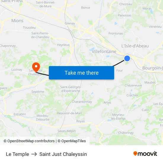 Le Temple to Saint Just Chaleyssin map