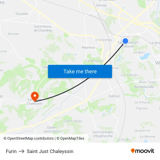 Furin to Saint Just Chaleyssin map