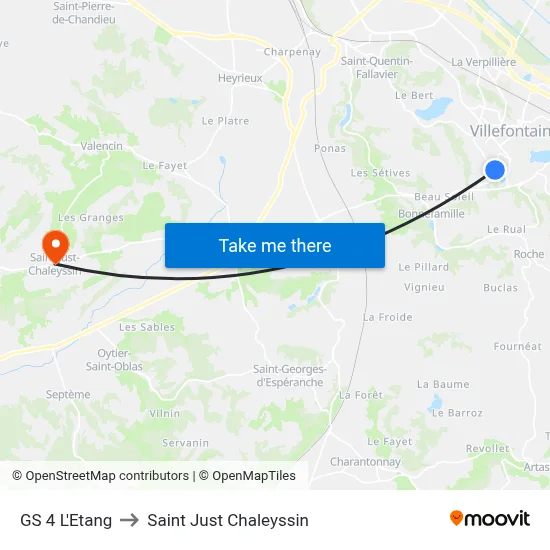 GS 4 L'Etang to Saint Just Chaleyssin map
