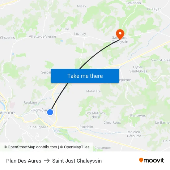 Plan Des Aures to Saint Just Chaleyssin map