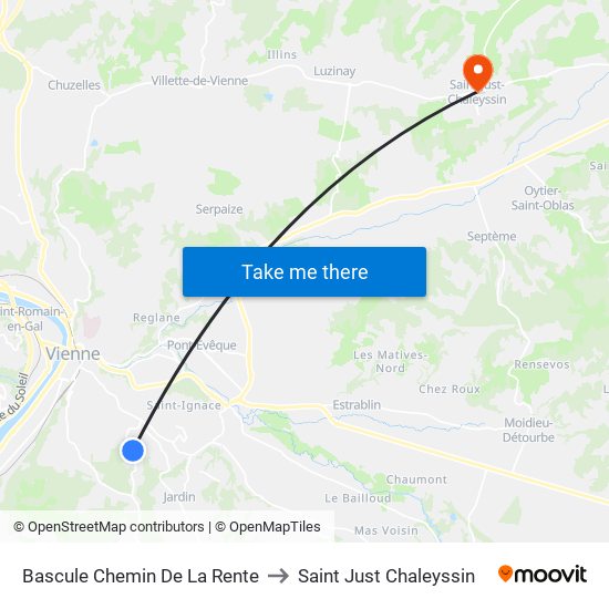 Bascule Chemin De La Rente to Saint Just Chaleyssin map