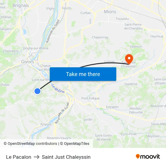 Le Pacalon to Saint Just Chaleyssin map