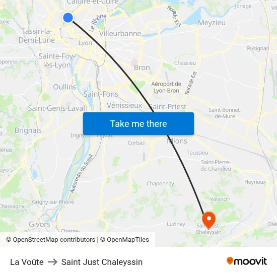 La Voûte to Saint Just Chaleyssin map