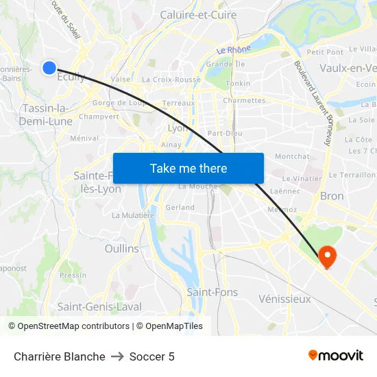 Charrière Blanche to Soccer 5 map