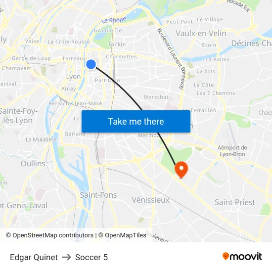 Edgar Quinet to Soccer 5 map