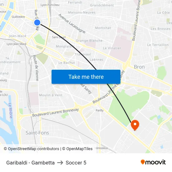Garibaldi - Gambetta to Soccer 5 map