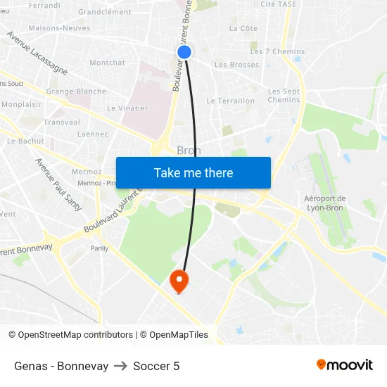 Genas - Bonnevay to Soccer 5 map