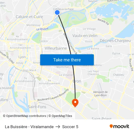 La Buissière - Viralamande to Soccer 5 map
