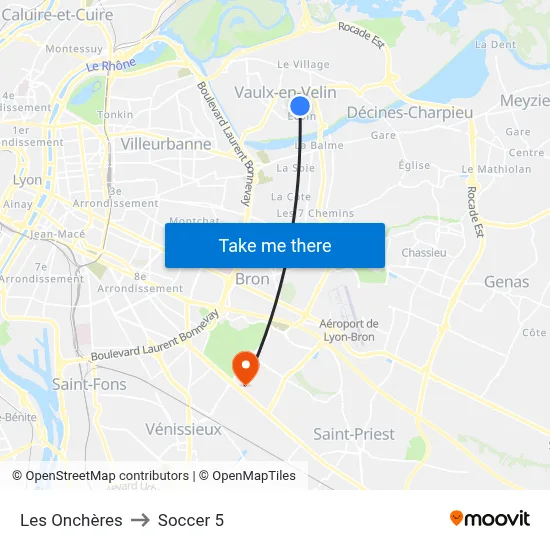 Les Onchères to Soccer 5 map