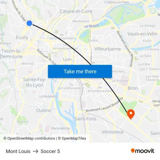 Mont Louis to Soccer 5 map