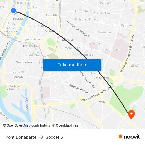 Pont Bonaparte to Soccer 5 map