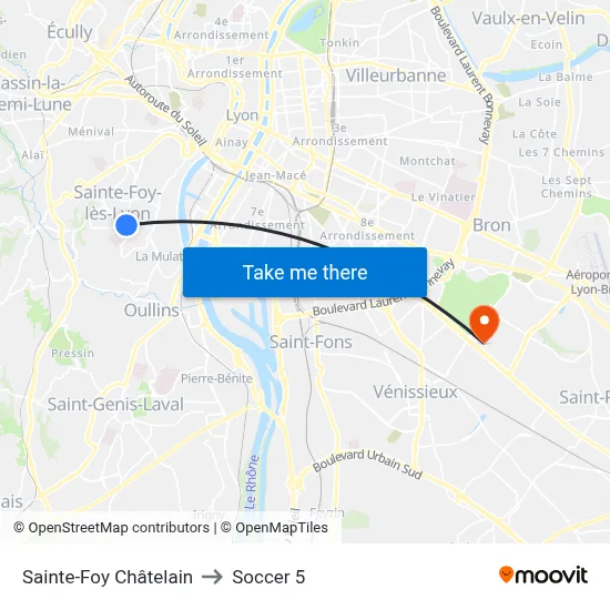 Sainte-Foy Châtelain to Soccer 5 map