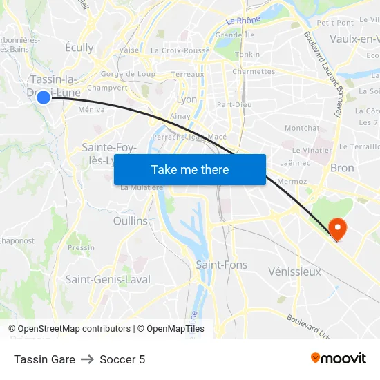 Tassin Gare to Soccer 5 map