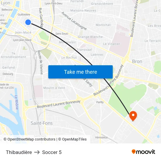 Thibaudière to Soccer 5 map