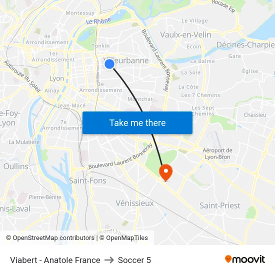 Viabert - Anatole France to Soccer 5 map