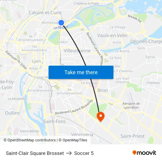 Saint-Clair Square Brosset to Soccer 5 map